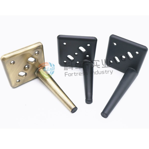 Jambes lisses noires droites de table basse de cône de fer pour le buffet